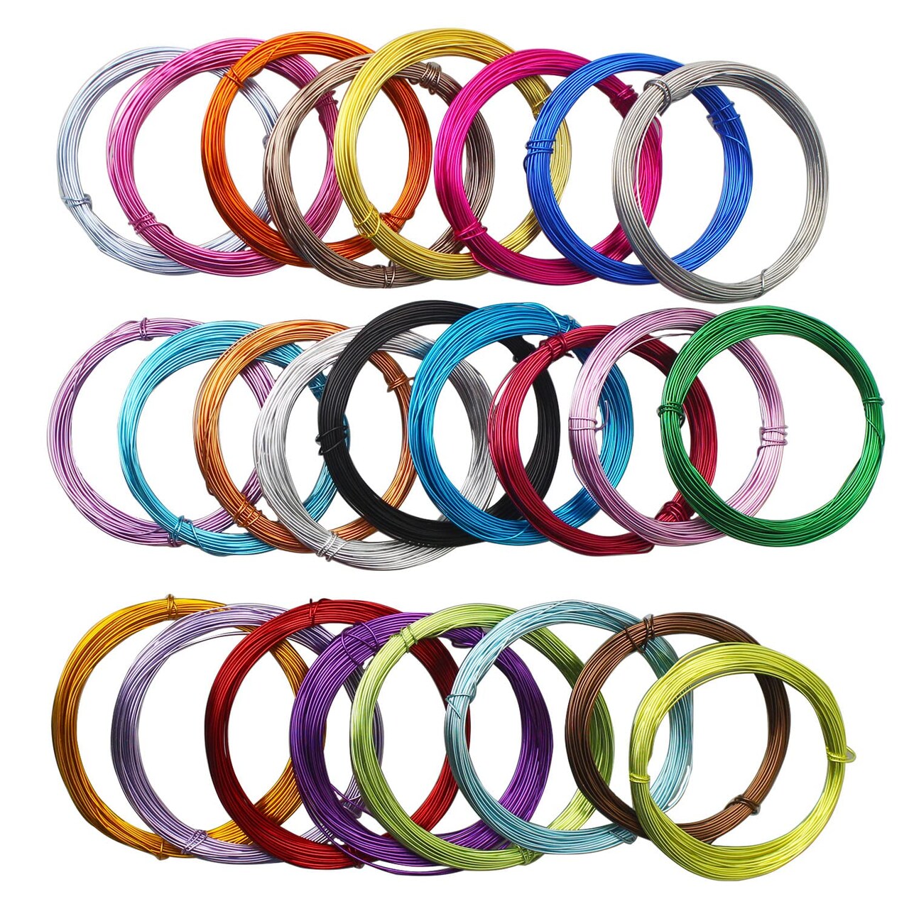 25 Rolls 820 Feet Colored Aluminum Craft Wire 1 mm Flexible Metal Artistic Jewelry Beading Wire, Each Roll 32.8 Feet, 25 Colors